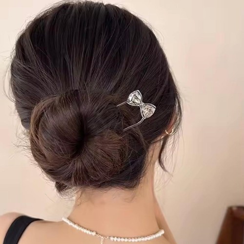 Gold glitter hairpin - gold,