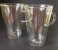 2 Bodum Souffle Bouche Mouth Blown Thermo Glass Cups
