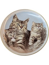 NBJ China Staffordshire Cat Design Collector Plate 20 cm Ceramic