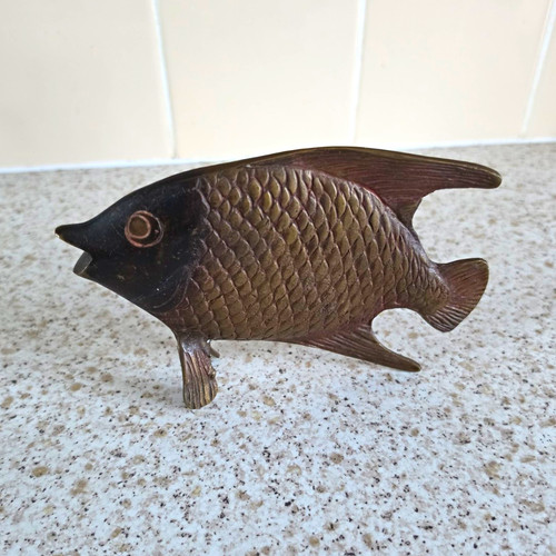 Brass fish figurine brown - figurine, &