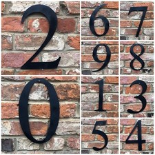 LARGE METAL DISTRESSED BLACK HOUSE SHOP DOOR WALL NUMBER SIGN VINTAGE RUSTIC