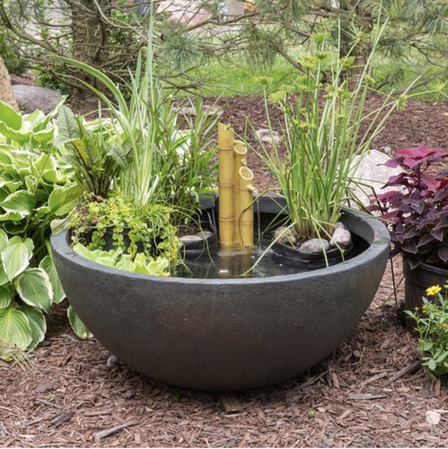 Green slate patio pond - slate, 32”