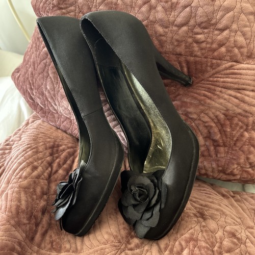 Monsoon black silk high - monsoon, heel