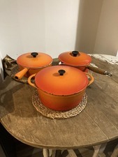 Set of 3 Le Creuset orange