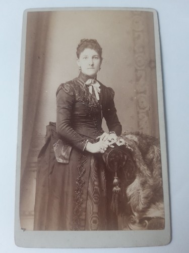 Cdv woman decorated bustle - cdv,