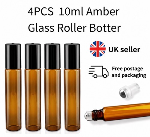 Amber glass roller ball - 4x,