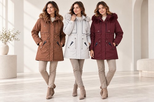 Women padded winter parka - padded,