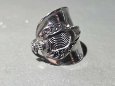 SS429 (R) - Sterling Silver Pattered Spoon Ring