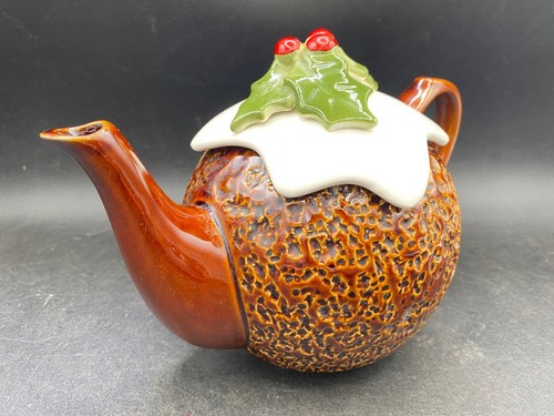 Christmas pudding teapot large - christmas,