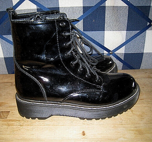 Black patent leather style - leather, dm