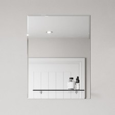 Bathroom Mirror Wall Modern Frameless Bevelled Rectangle Glass Shelf 450x600mm