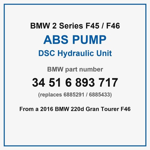 Bmw series f45 f46 220d - 220d, abs