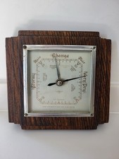 Art deco oak wall barometer - deco,