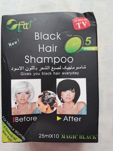 Black hair dye shampoo - black,