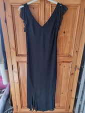 Simon Jeffrey Black Beaded Evening Dress Sz 14