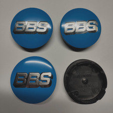4X BBS 56mm Alloy Wheel Centre Cap Hub Center Caps 5.6cm Blue / Silver UK