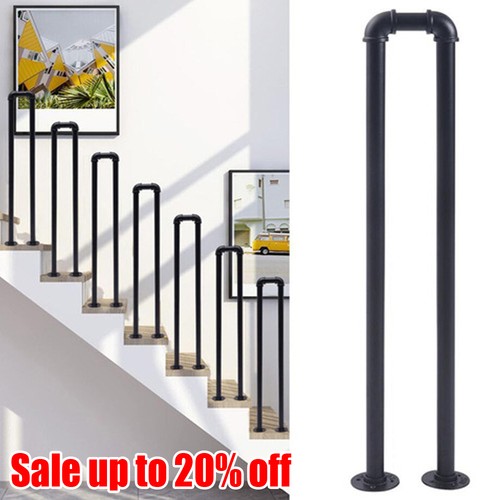 Shaped iron stair handrail - u-shaped,