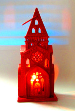 Red Cast Iron Candle Lantern