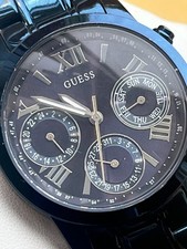 Used -  Ladies Guess Mini Sunrise WO448 Triple Date Wristwatch. Steel. Blue. 50m