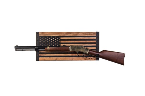 Wood gun rack wall mount - wall,