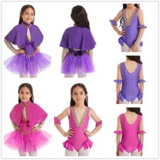 UK Kid's Circus Show Sleeveless Trapeze Ruffle Leotard Halloween Cosplay Costume