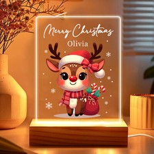 Personalised Night Light Merry Christmas LED Lamp Xmas Gift for Boys Girls Kids