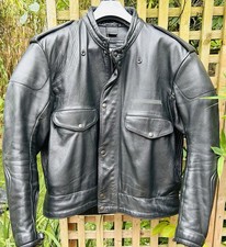 BKS Black Leather Motorcycle Jacket Size XL Read Description For Measurements