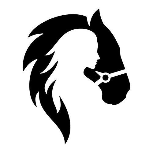 Horse girl silhouette vinyl - silhouette,