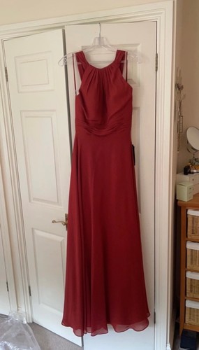 Burnt orange bridesmaid dress