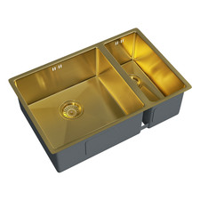 1.5 Bowl Undermount Kitchen Sink – Brushed Gold 67x44x20cm-Dual Basin