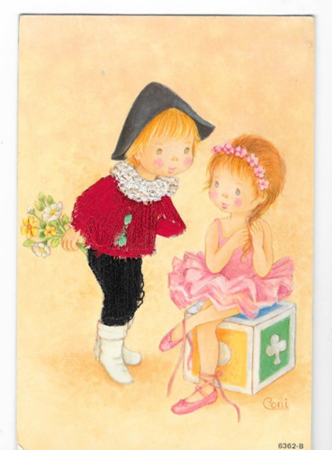 Postcard embroidered card - -,