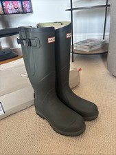 HUNTER UNISEX BALMORAL SIDE ADJUSTABLE TALL DARK OLIVE WELLINGTON BOOTS
