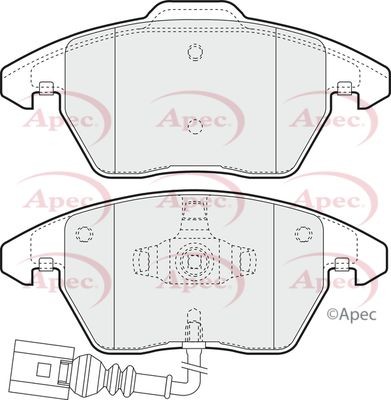 Apec front brake pad set - apec,