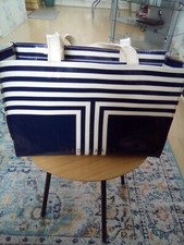 Ted Baker Original Medium Bag Ladies Navy Polyvinyl 2handals 2pockets Inside...