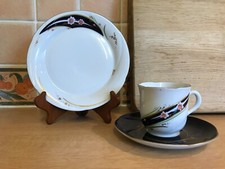 Freiberger Porzellan Bone China Trio (Cup,Saucer & Plate)  - Echt Kobalt - GDR