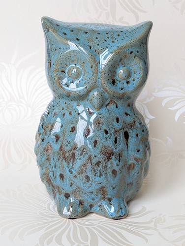 Owl figure ornament teal duck