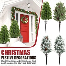 ✨60CM 2PC Artificial Cedar Topiary Tree Indoor Outdoor Fake Pine Tree Home Decor