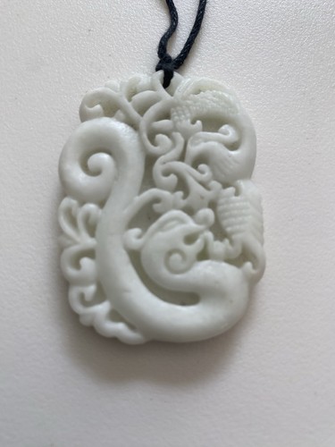 Hand carved genuine white - hand, jade
