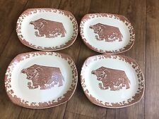 Set 4 English Ironstone Beefeater Retro Bull Steak Plates
