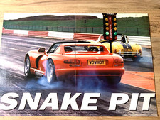 DODGE VIPER V10 v AC COBRA 1990s FRAMEABLE ORIGINAL CLASSIC CAR ROAD TEST REVIEW