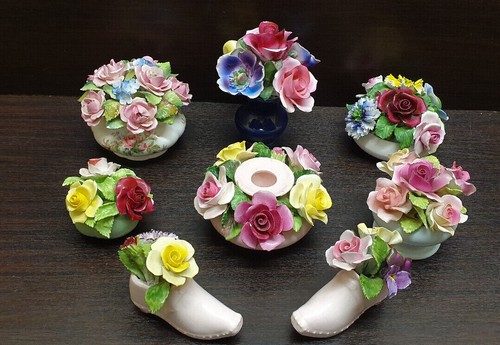 Porcelain ceramic flowers - porcelain,