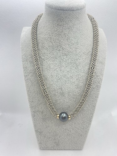 Links style silver tone mesh - style,