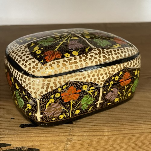 Hand painted paper mache box - paper,