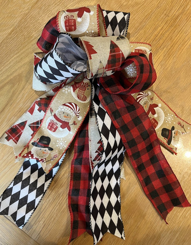 Christmas patterned bow - christmas,