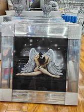 MODERN LIQUID WALL ART 3D GLITTER WALL ART WITH MIRRORED EDGES WALL HUNG 55x55cm