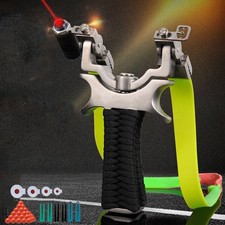Powerful Hunting Slingshot Catapult High Velocity with Laser Aiming Sight Set UK