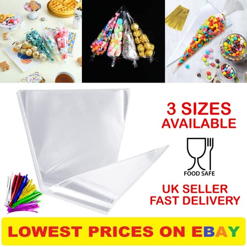 Clear cellophane cone sweet - clear,
