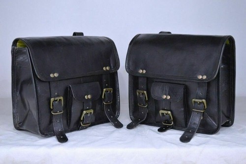 Leather two panniers saddle - panniers,