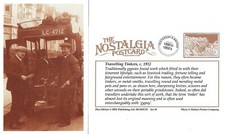 Postcard Travelling Tinker Gypsy c1912 Knife Sharpening Grindstone Van Nostalgia