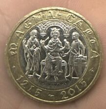 EXTREMELY RARE! 2015 Magna Carta £2 Two Pound Coin Circulated 